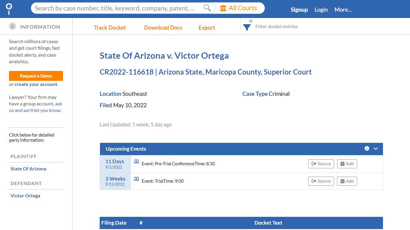 State Of Arizona v. Victor Ortega, CR2022-116618 (Arizona State ...