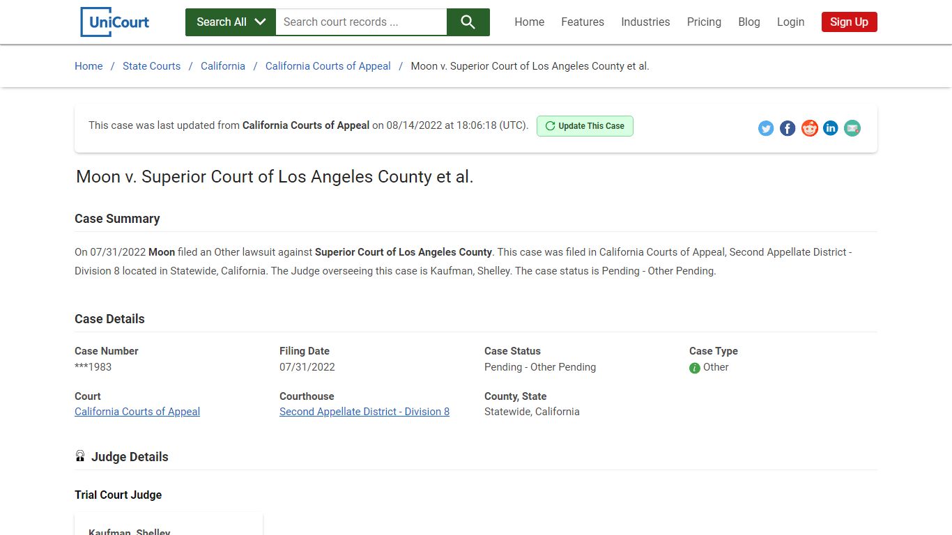 Moon v Superior Court of Los Angeles County et al | Court Records ...